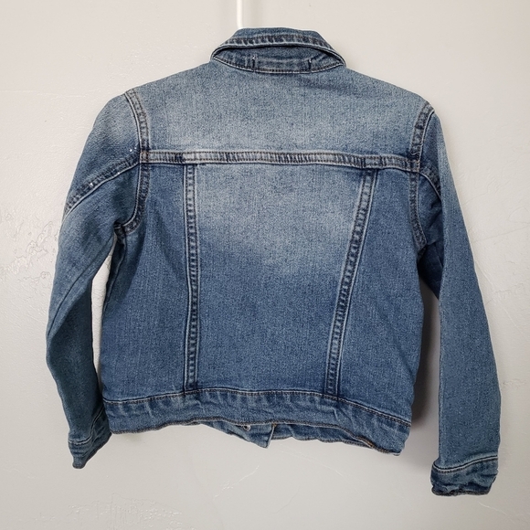 Soho Blue Girls 6 Blue Jean Denim Jacket Snap Button Cropped Long Sleeve - Picture 4 of 6